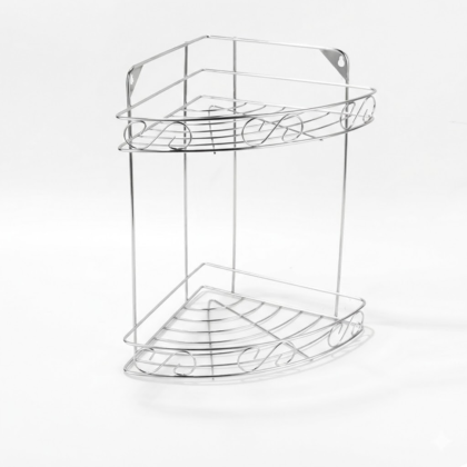 Bathroom Corner Shelf Storage Organizer 2 Tiers