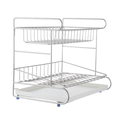 Kitchen counter dish organizer with utensil caddy