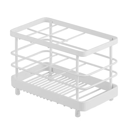 Rustproof bathroom Toothpaste and toothbrush holder black / white