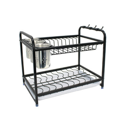 Space saving 2-tier dish drying rack