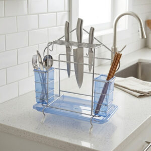 Wholesale stainless steel knife and cutlery drying rack with drain tray Tanapbaekga factory