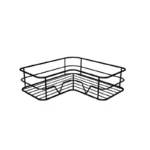 Matte black wire L-shaped bathroom corner shower caddy and large capacity organizer basket, manufactured by Tanapbaekga factory in Chao'an District for B2B wholesale