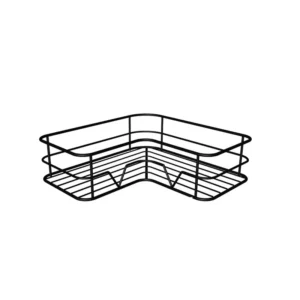 Matte black wire L-shaped bathroom corner shower caddy and large capacity organizer basket, manufactured by Tanapbaekga factory in Chao'an District for B2B wholesale