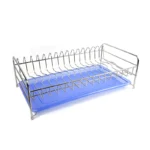Single tier stainless steel kitchen dish drying rack with plastic drainboard, manufactured by Tanapbaekga wire forming factory in Chao'an District for global B2B wholesale