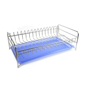 Single tier stainless steel kitchen dish drying rack with plastic drainboard, manufactured by Tanapbaekga wire forming factory in Chao'an District for global B2B wholesale