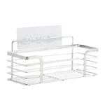 304 rustproof stainless steel wall-mounted shower caddy with transparent adhesive, expertly produced by Tanapbaekga wire forming factory for OEM orders