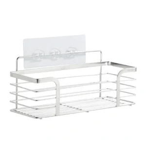 304 rustproof stainless steel wall-mounted shower caddy with transparent adhesive, expertly produced by Tanapbaekga wire forming factory for OEM orders