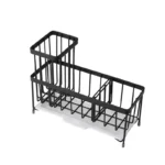 Matte black coated stainless steel wire kitchen sink caddy and sponge brush holder with removable drip tray, manufactured by Tanapbaekga factory in Chao'an District for B2B wholesale