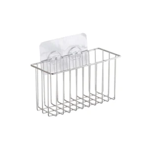 Drill-free adhesive stainless steel wire kitchen sink sponge holder and draining basket, manufactured by Tanapbaekga wire forming factory in Chao'an District for global B2B wholesale and OEM.