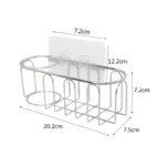 Stainless steel wire no-drill wall-mounted kitchen sink sponge and dish brush holder organizer, manufactured by Tanapbaekga factory in Chao'an District for B2B wholesale