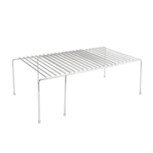Expandable and detachable stainless steel wire kitchen counter shelf and cabinet organizer rack, featuring a space-saving knock-down design, manufactured by Tanapbaekga factory in Chao'an District for B2B wholesale