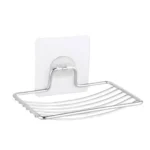 Stainless steel wire forming drill-free wall-mounted bar soap holder and shower organizer with adhesive pad, expertly produced by Tanapbaekga factory for OEM orders.