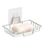 Stainless steel wire deep basket style wall-mounted soap holder with drill-free adhesive hook for bathroom, manufactured by Tanapbaekga factory in Chao'an District for B2B wholesale.