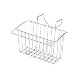 Rustproof stainless steel wire forming saddle style sink caddy and hanging sponge basket designed for double sink dividers, manufactured by Tanapbaekga factory in Chao'an District for B2B global supply.
