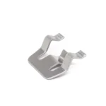 Custom stainless steel spring clip shrapnel, sheet metal stamping part used as an automotive retainer and metal fastener.